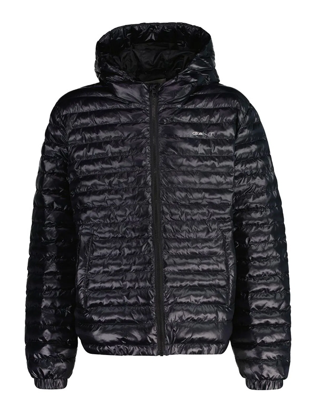 Shiny Black Quilted Jacket