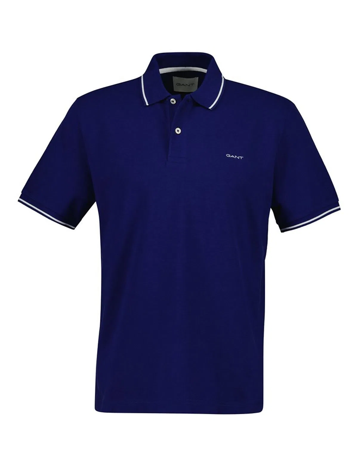 Polo de Piqué Azul con Tipping