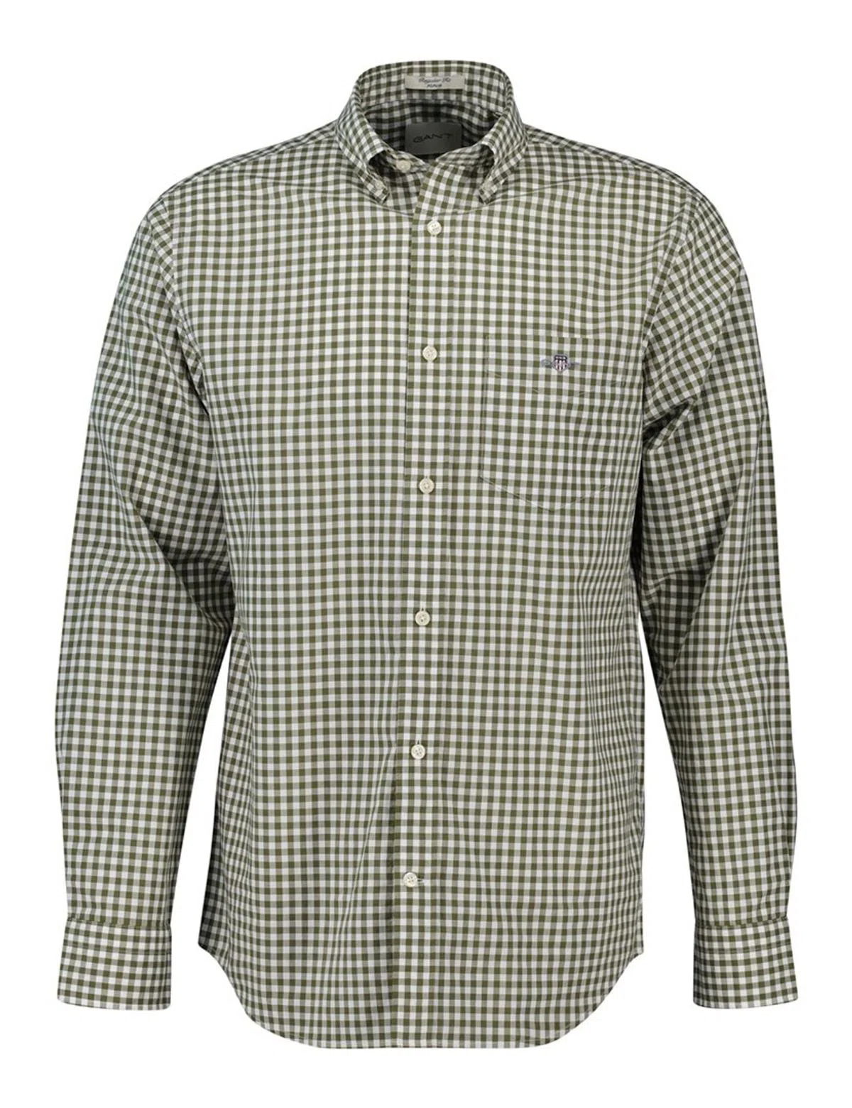 Regular Fit Gingham Poplin Shirt Green