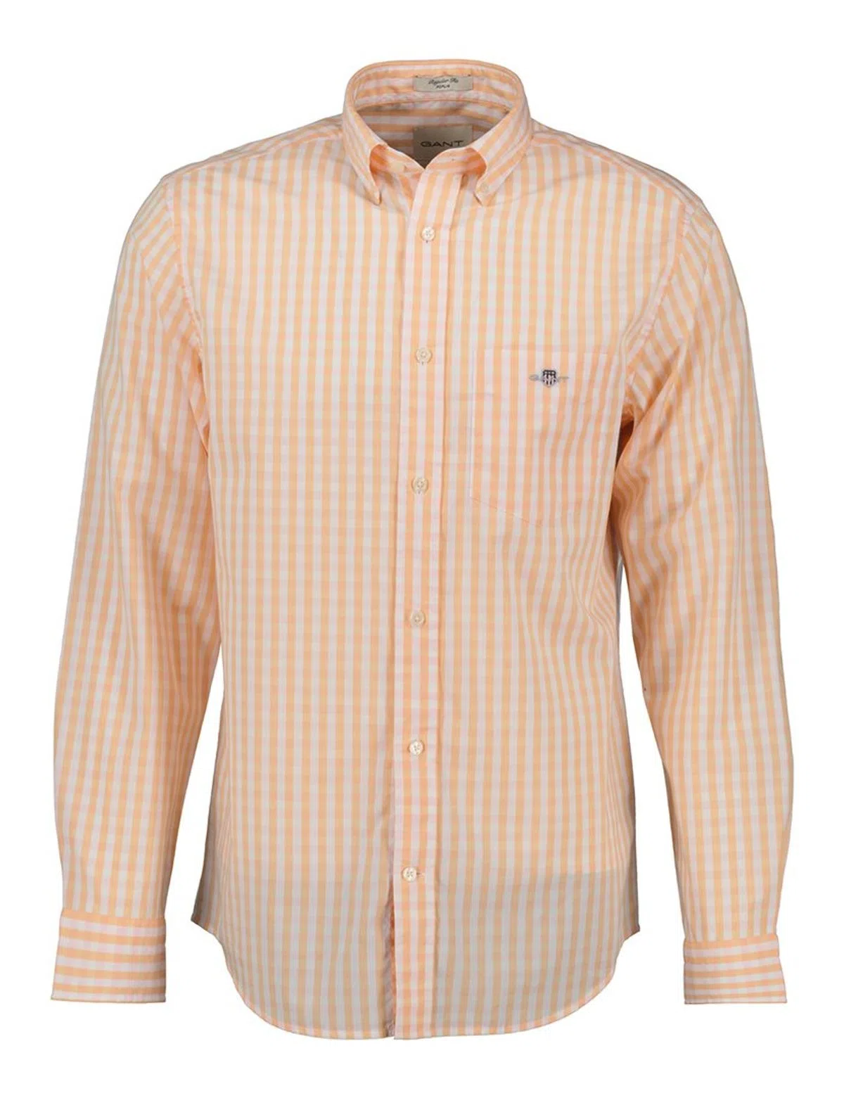 Camisa Reg Gingham Poplin Laranja