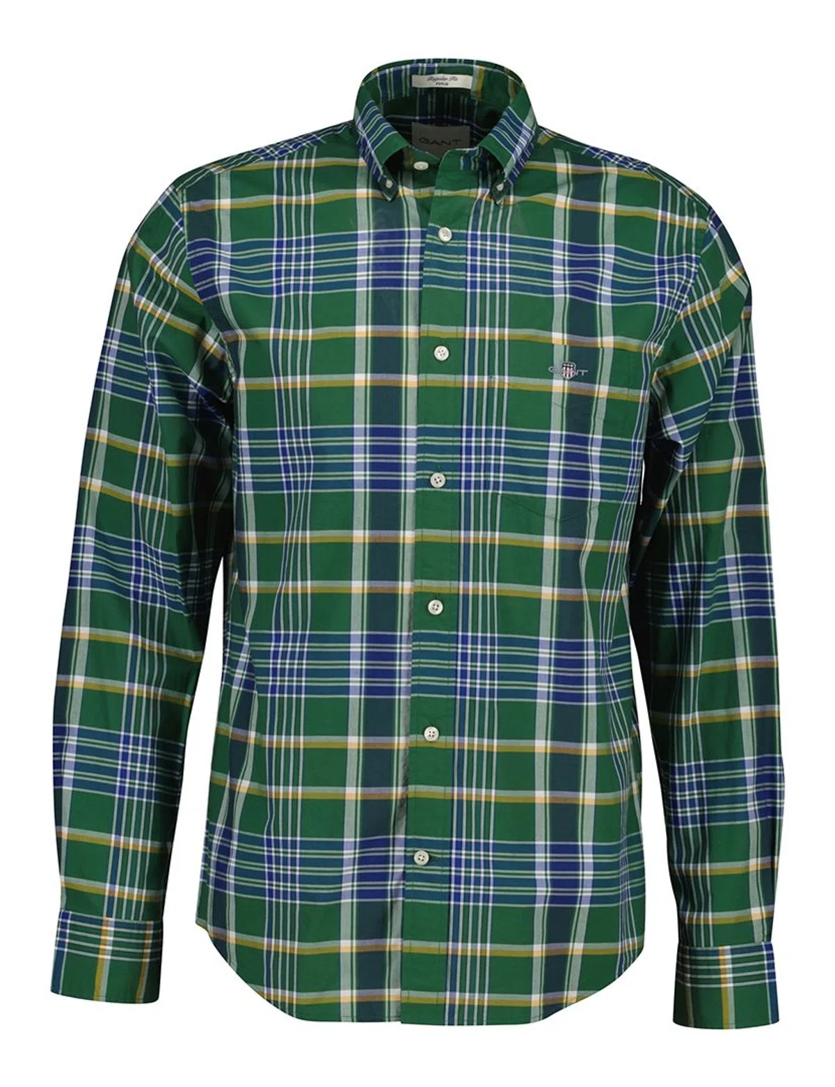 Camisa Reg Classic Popelina Cuadros Verde