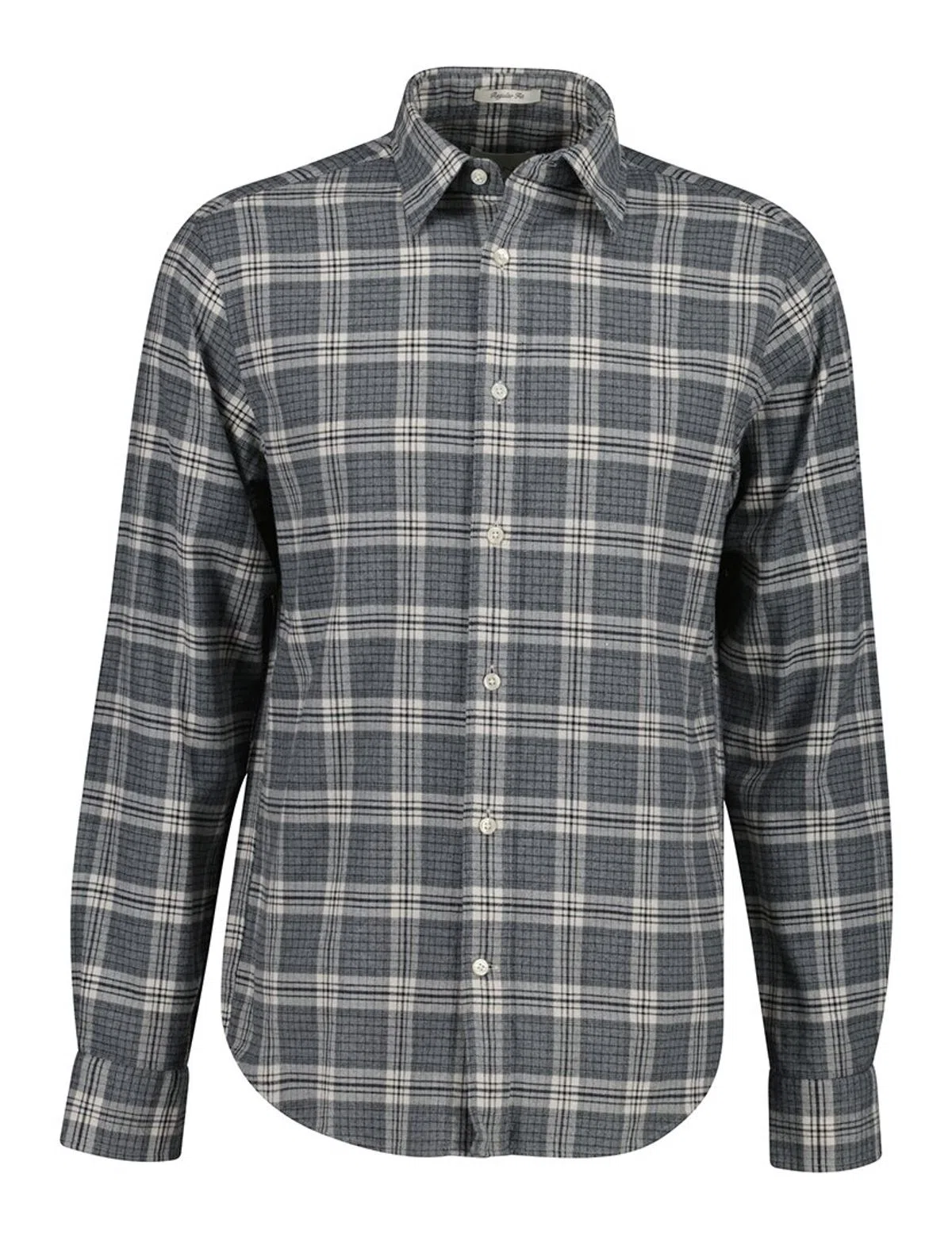Grey Melange Check Flannel Shirt
