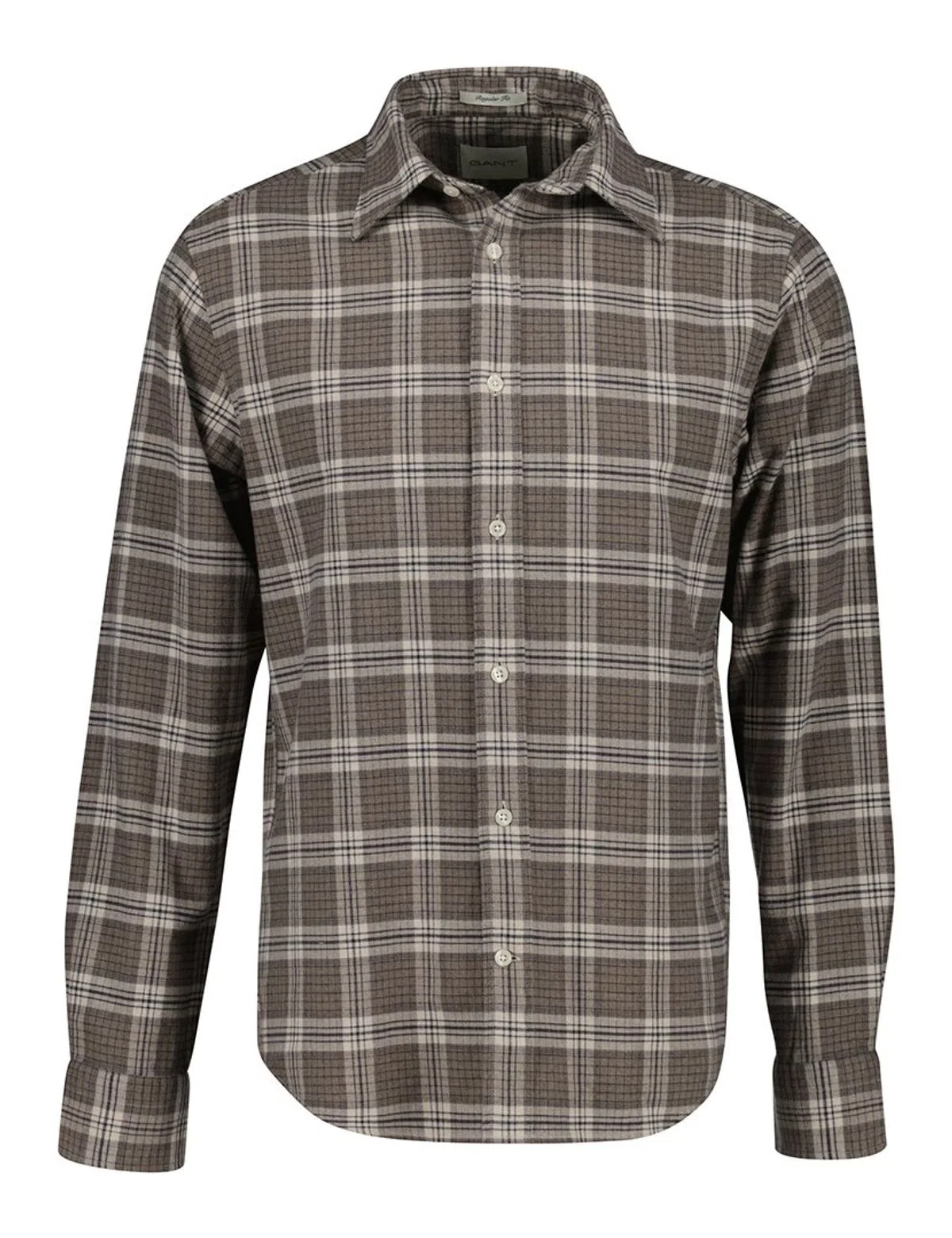 Chemise flanelle à carreaux mélangés marron