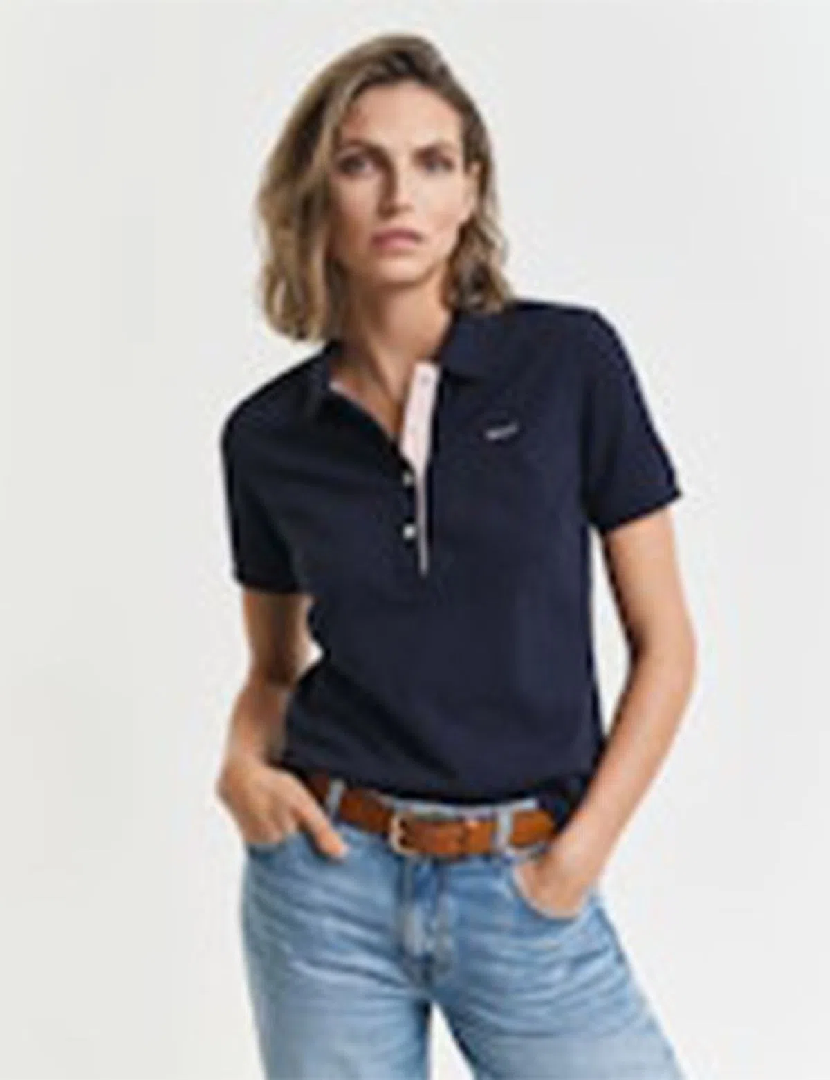 Polo Piqué Contrast Bleu