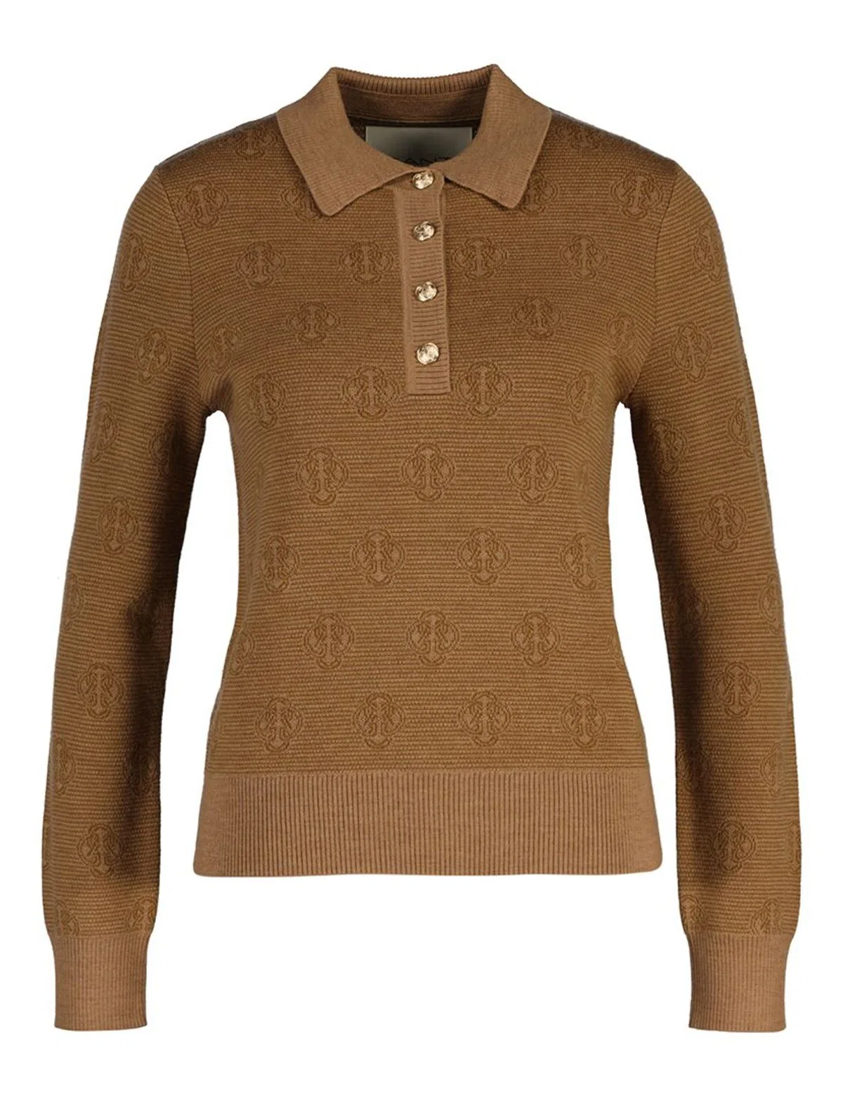 Pull Polo Monogramme Marron