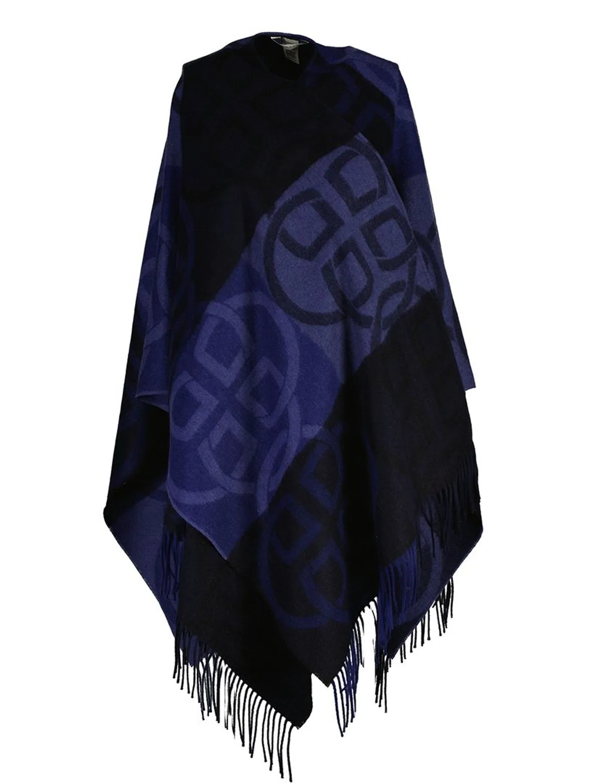 Poncho de lã Monogram Azul