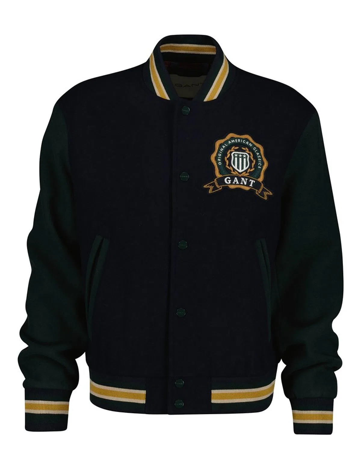Chaqueta Bomber de Lana Azul