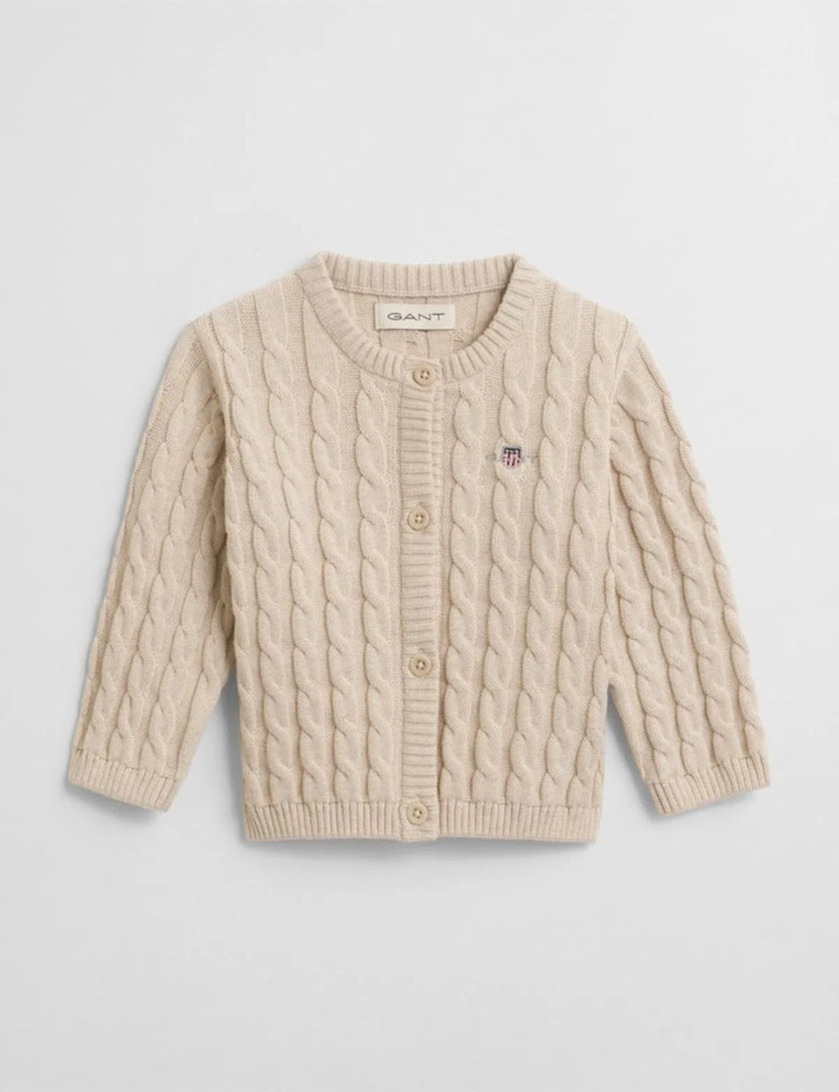 Cardigan Shield Cable Bege