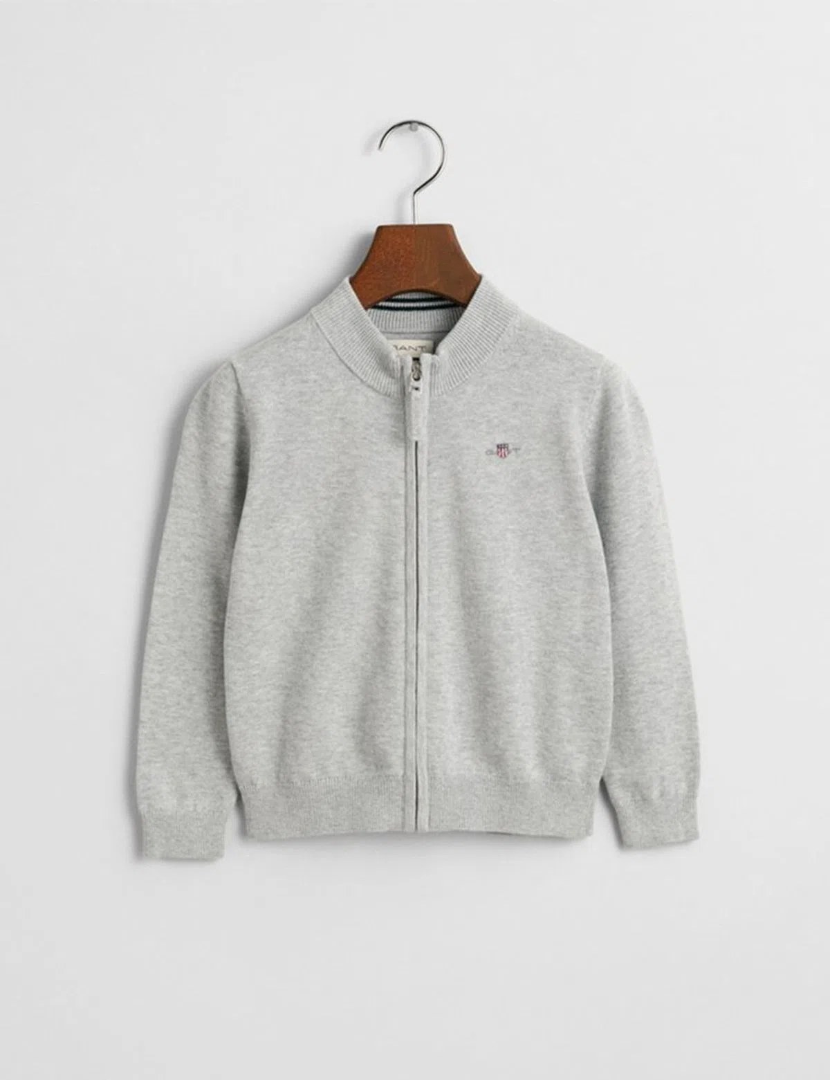 Cardigan com fecho Cinzento