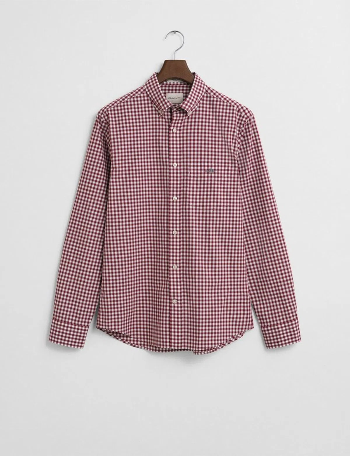 Regular Fit Gingham Poplin Shirt Red