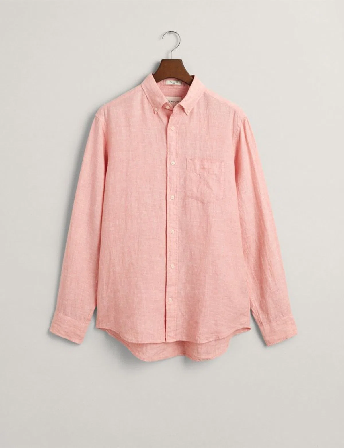 Regular Fit Pink Linen Shirt