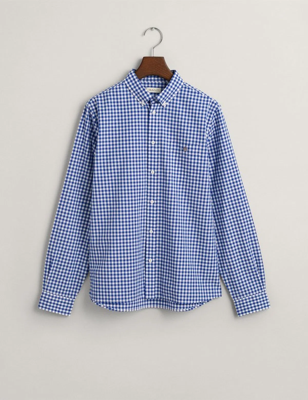 Chemise en Popeline Gingham Bouclier Bleue