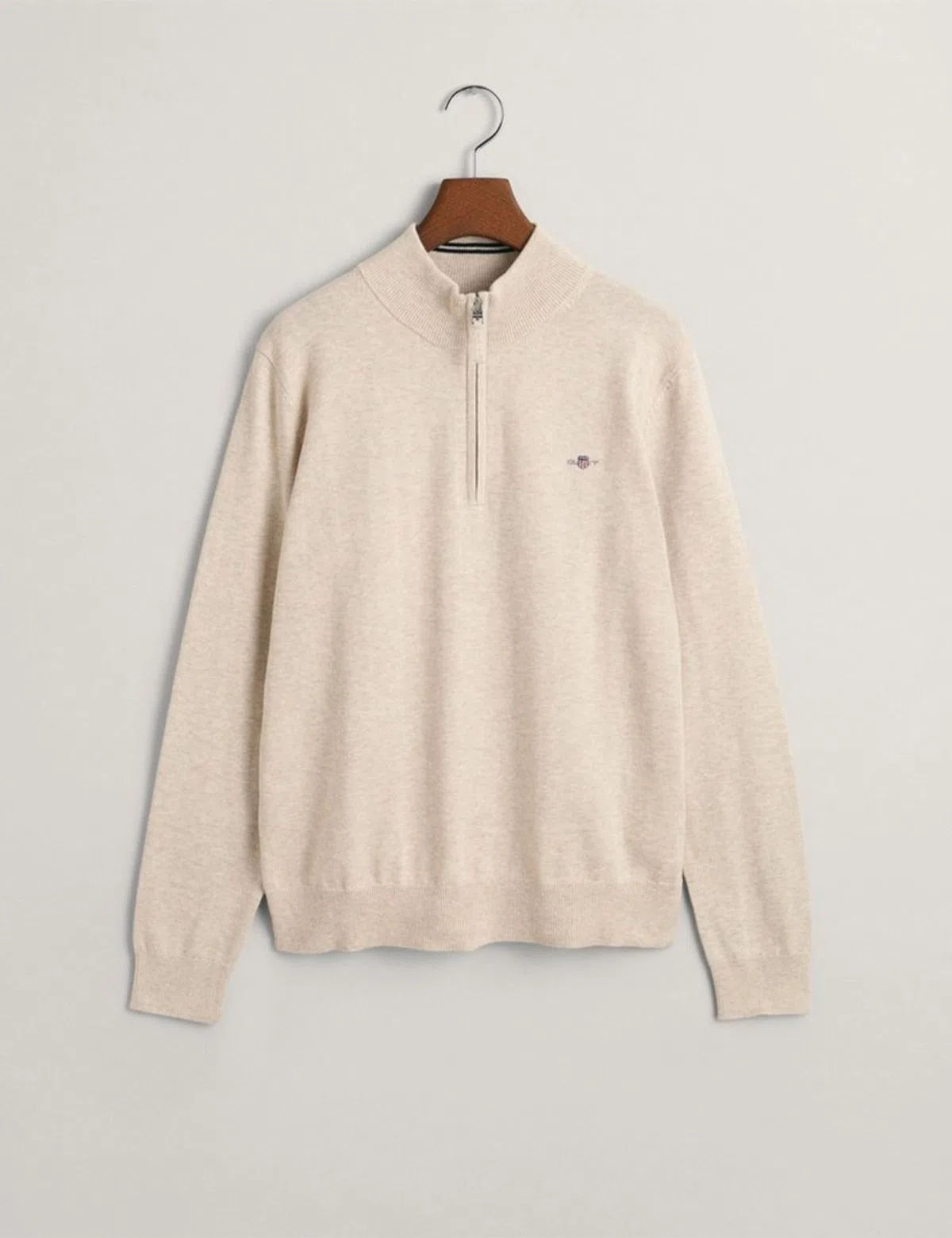 Beige Half-Zip Sweatshirt