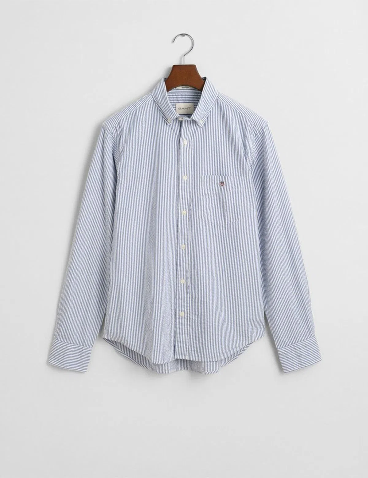 Seersucker Stripe Blue Shirt
