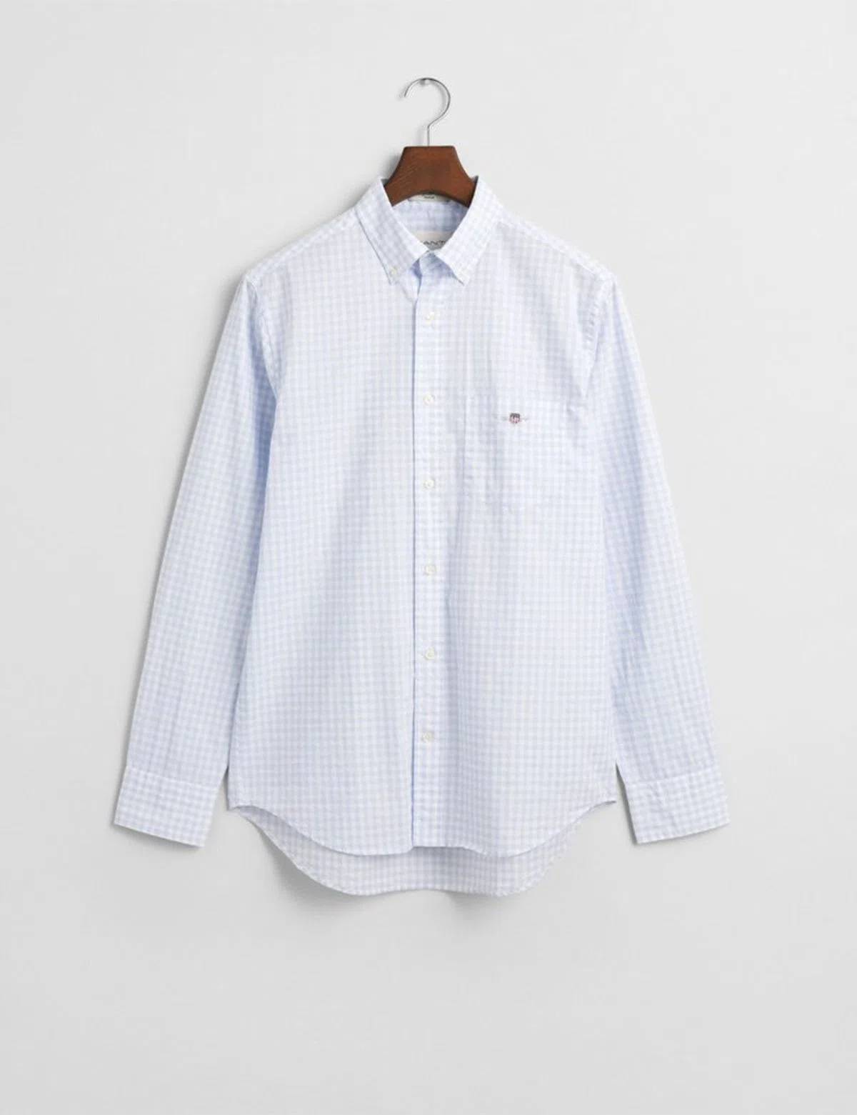 Camisa Regular Fit Gingham Poplin Azul