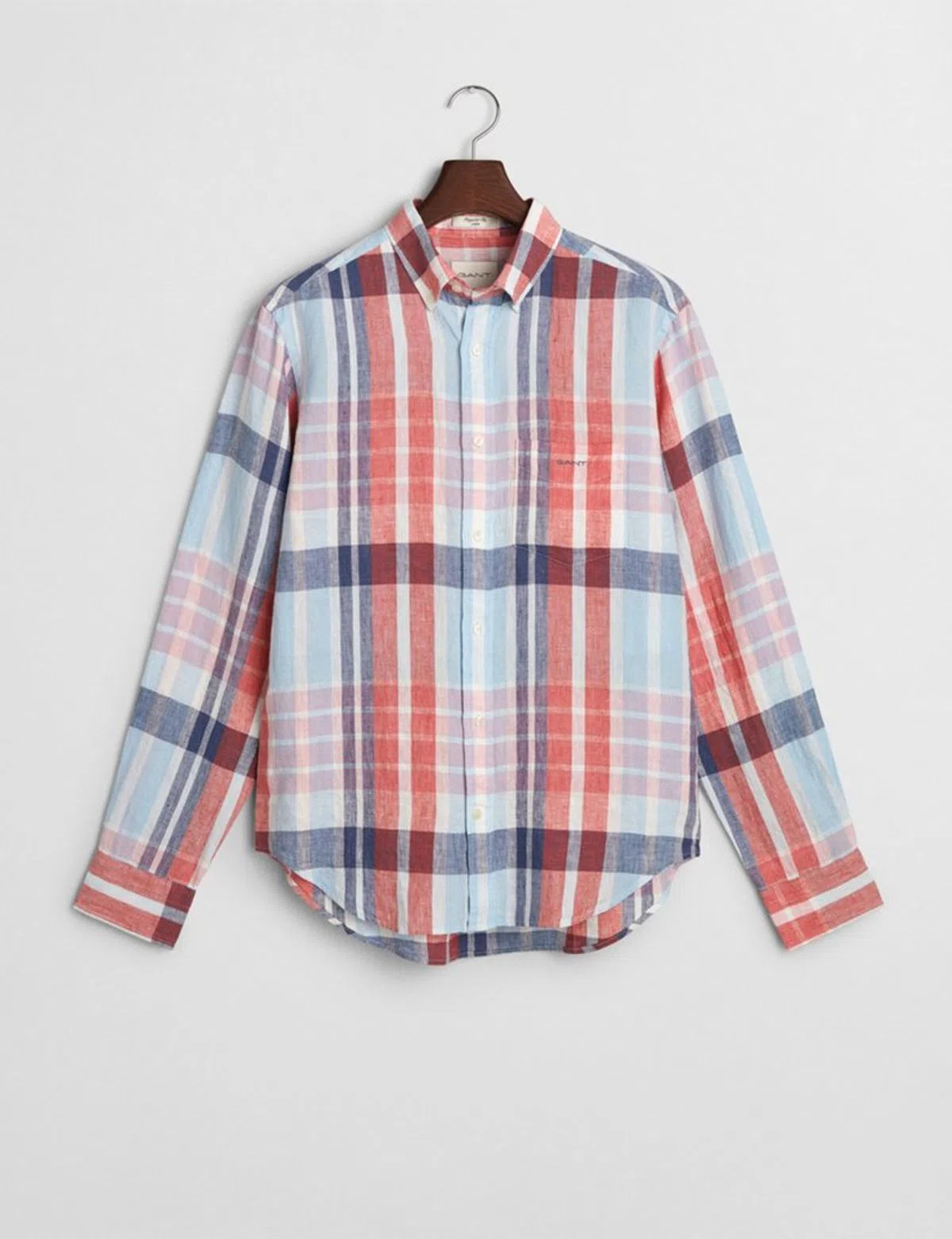 Madras Red Linen Reg Shirt