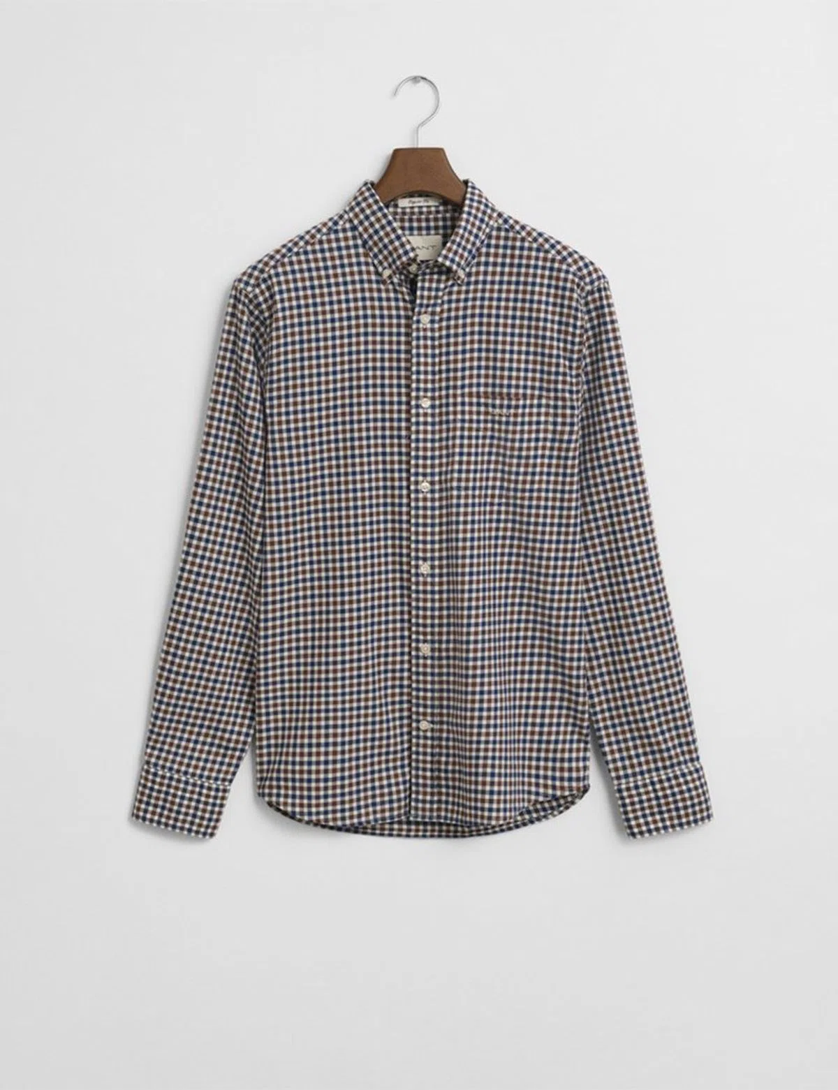 Camisa Reg Twill Gingham Castanho