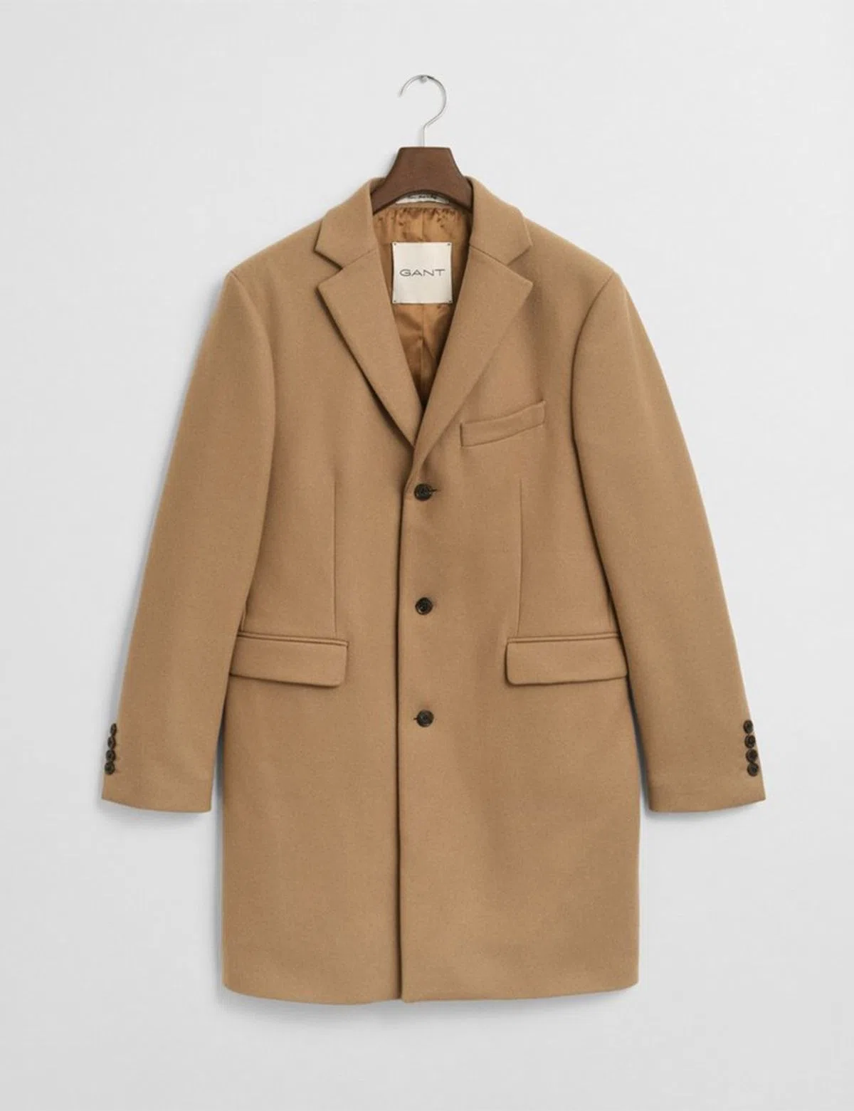 Classic Beige Wool Overcoat