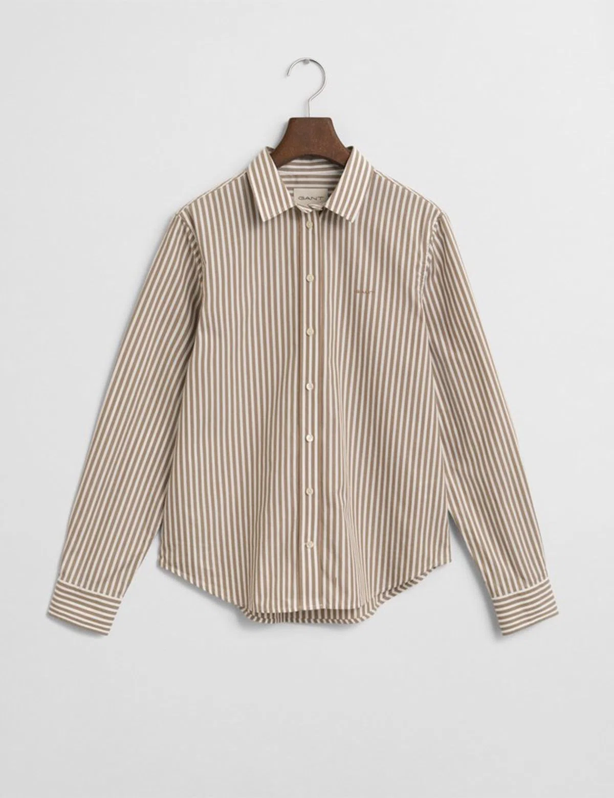 Camisa Popelín Clásica Regular Beige