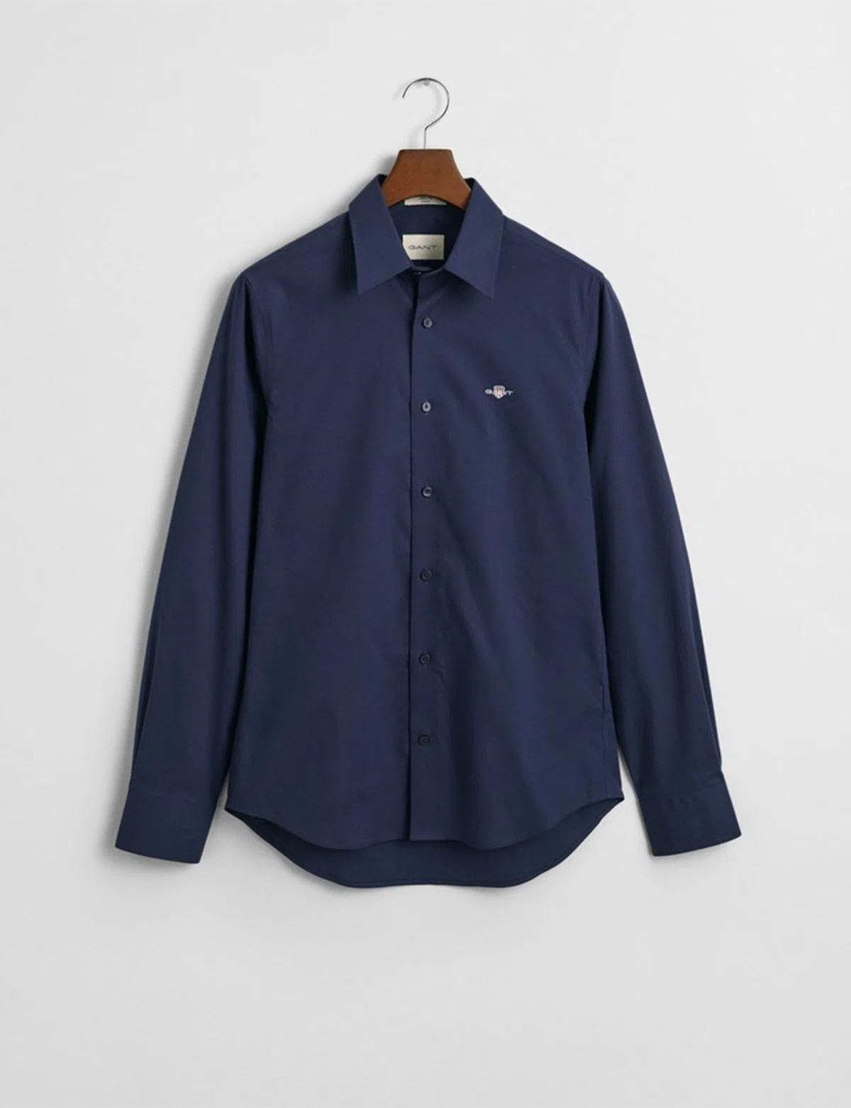 Slim Stretch Poplin Shirt Blue