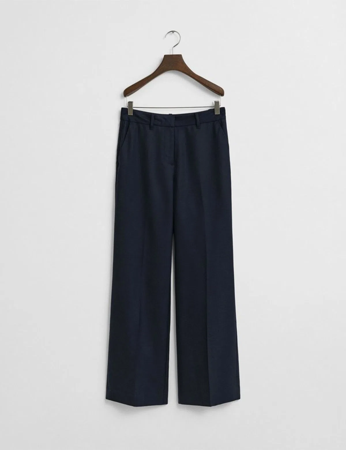 Tailored Wool Blend Blue Pants
