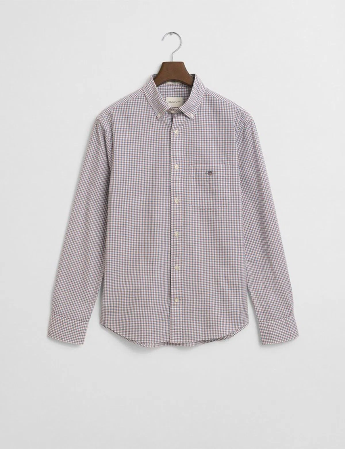 Classic Reg Poplin Micro Check Red Shirt