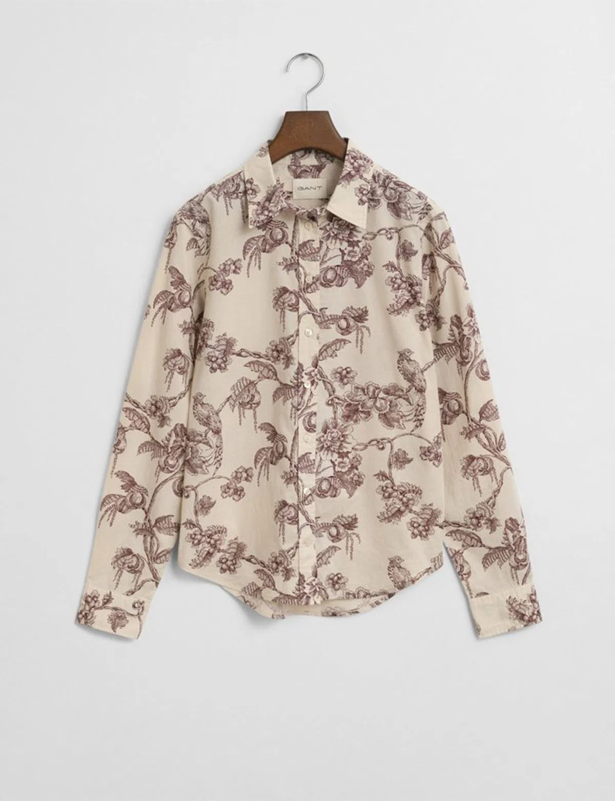 Camisa Reg Tree Print Cot Voile Vermelho