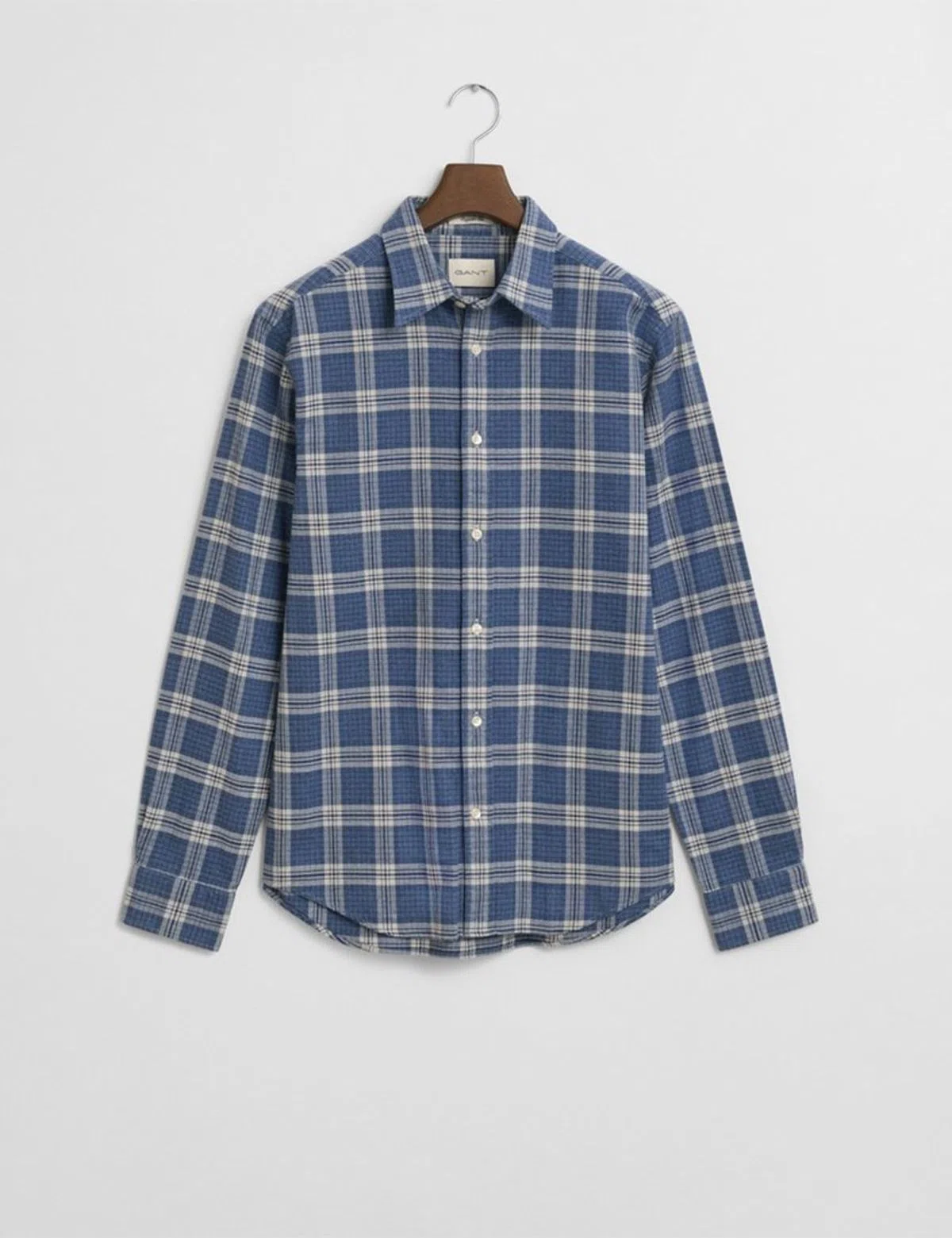 Reg Melange Check Blue Flannel Shirt