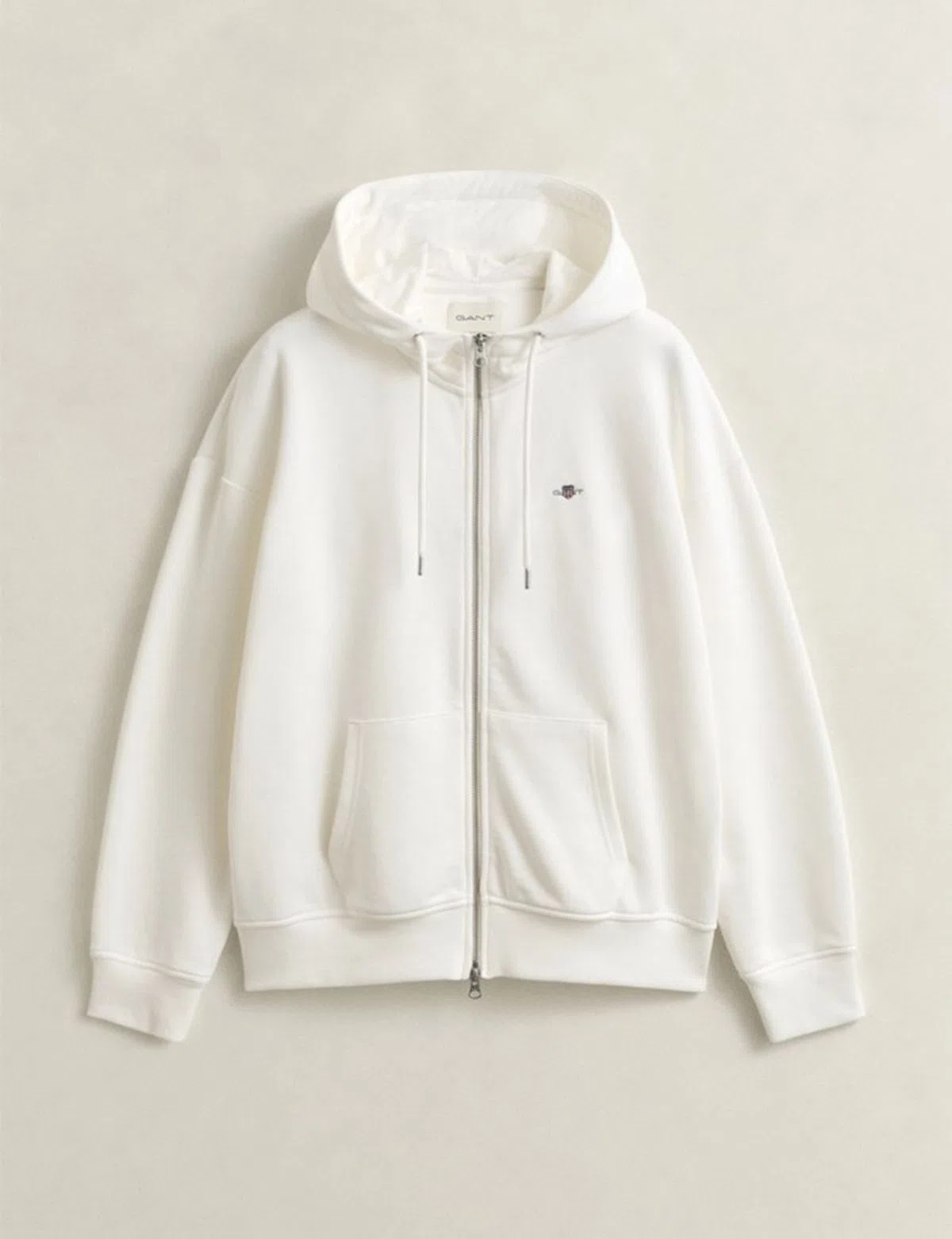 Beige Shield Zip Sweatshirt