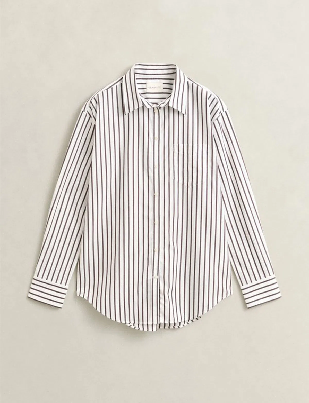 Camisa Rel Classic Poplin Striped Castanho