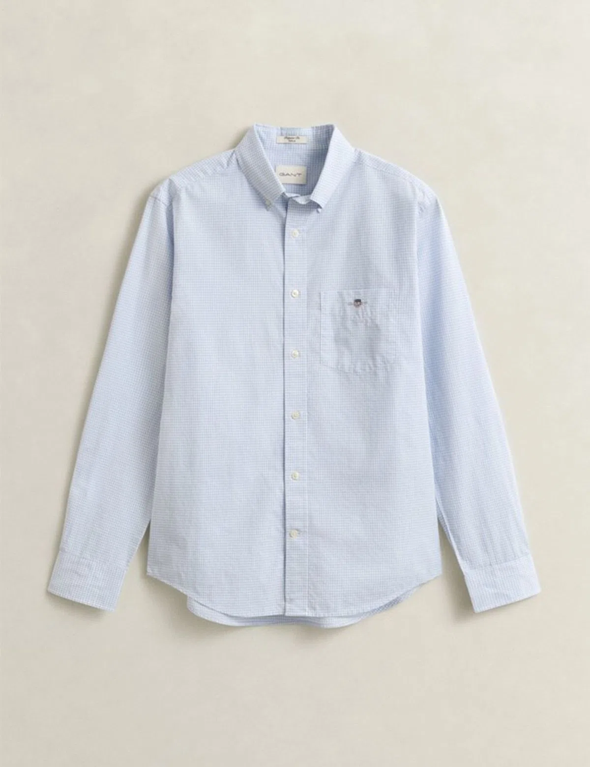 Camisa Regular Fit Gingham Poplin Azul