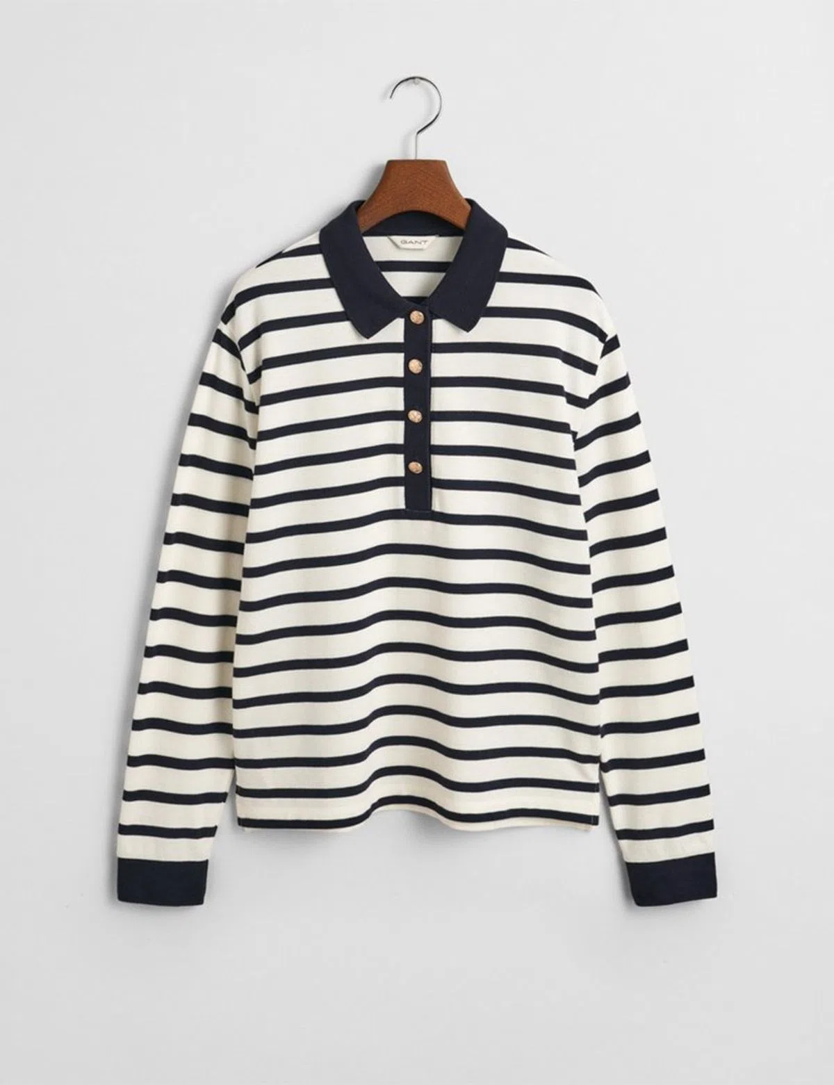 Beige Long Sleeve Polo