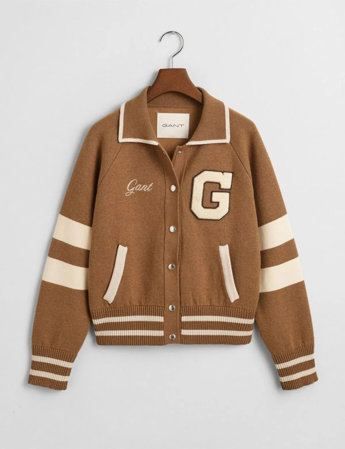 Beige Varsity Jacket