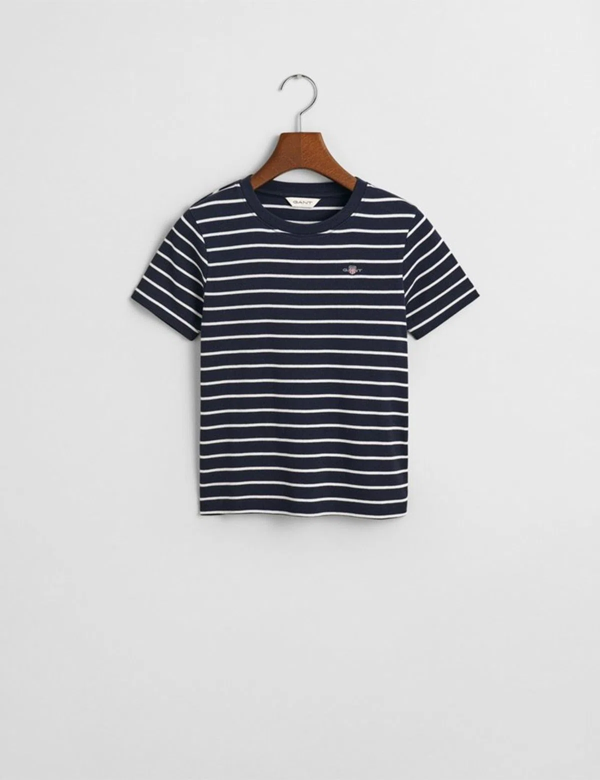 T-Shirt Striped Shield Slim Azul