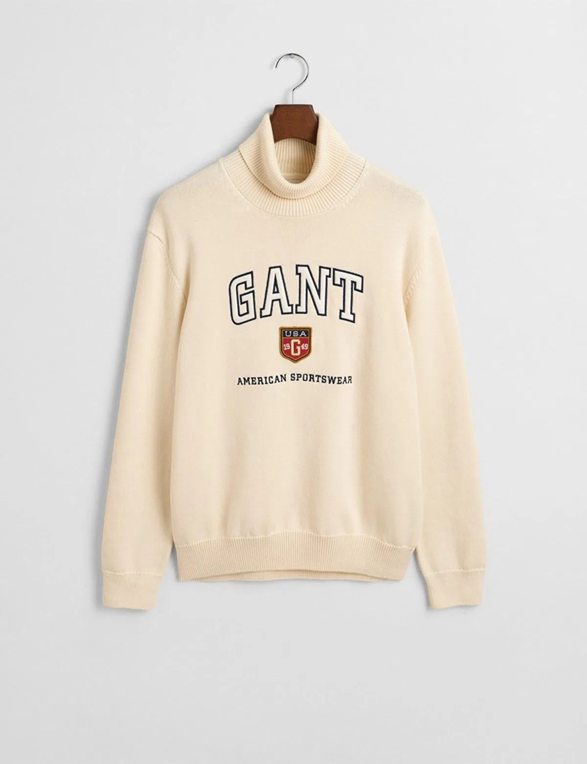 Camisola de gola alta Graphic Bege