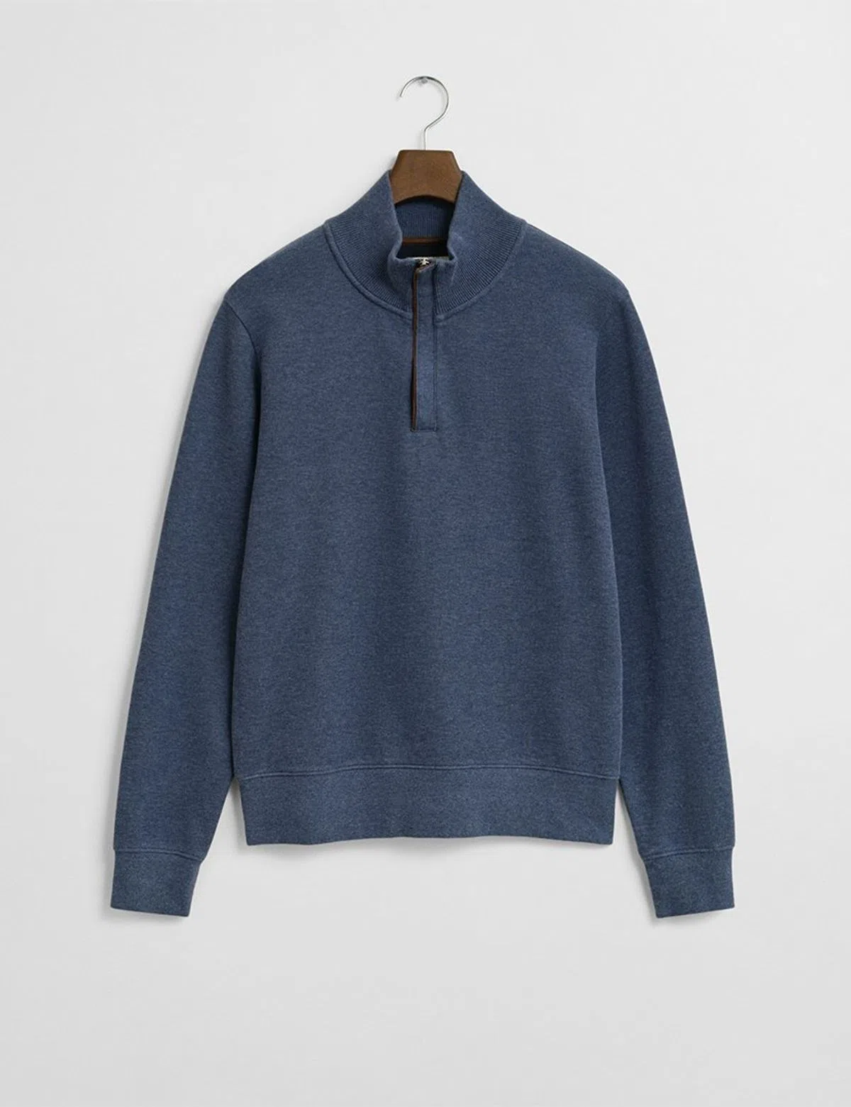 Sweatshirt com meio fecho Azul