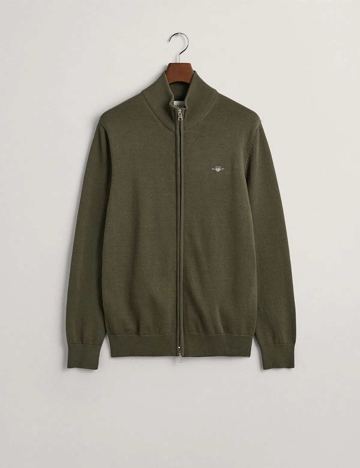 Cardigan de malha com fecho Verde