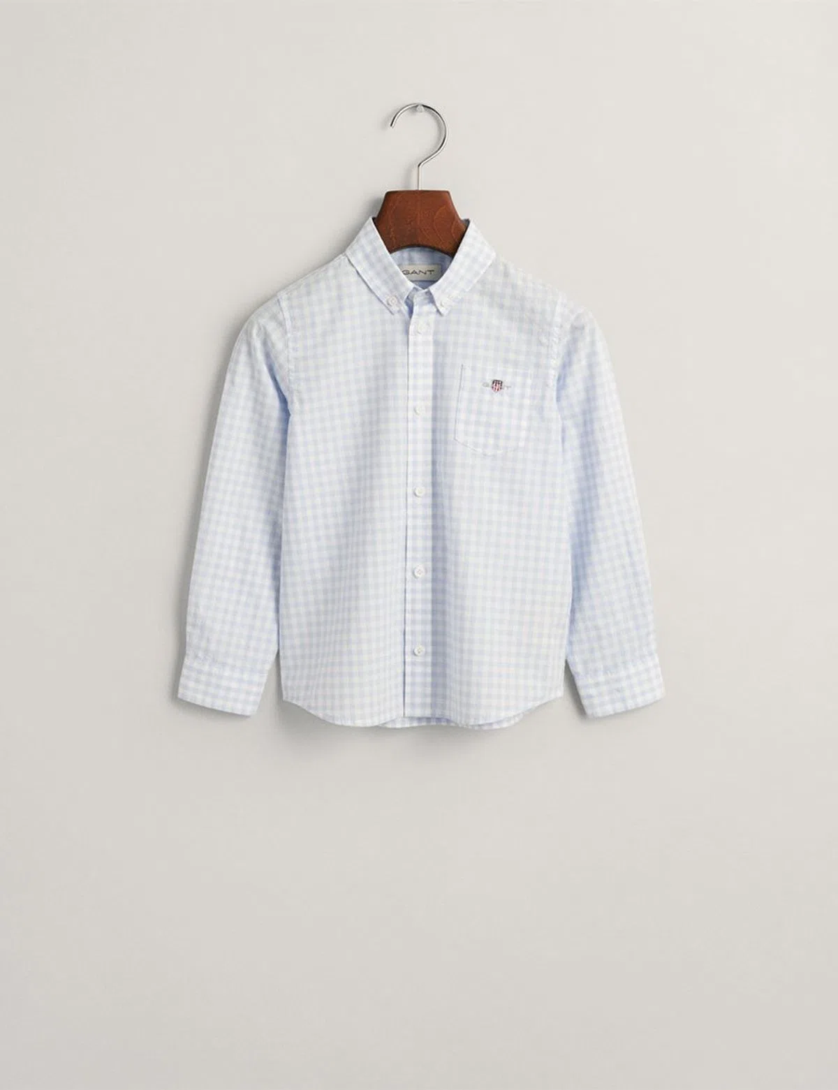 Camisa Poplin Gingham Shield Azul