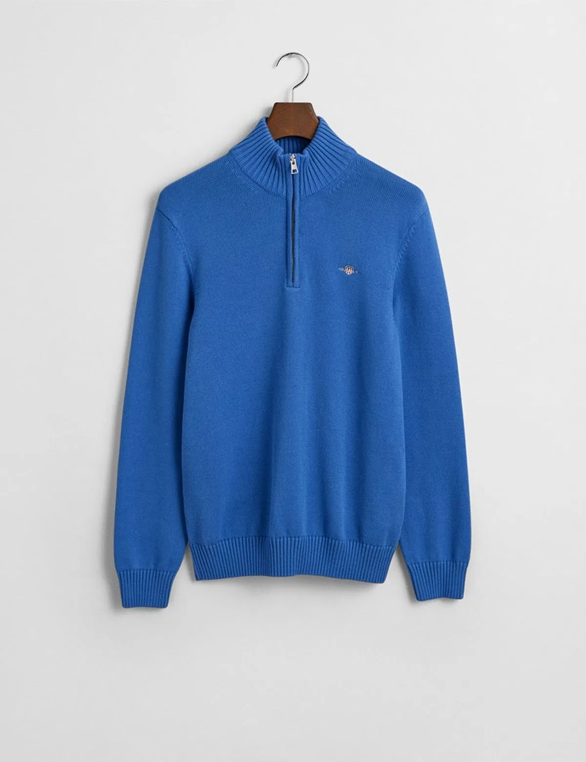 Pull en maille avec demi-fermeture éclair Bleu