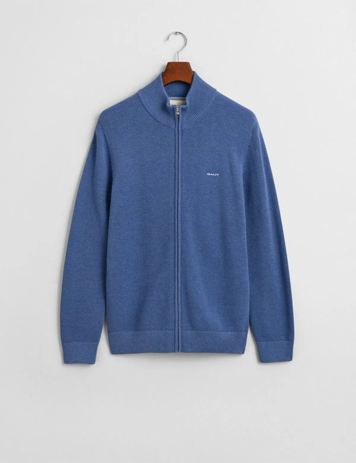 Cardigan de malha com fecho Azul