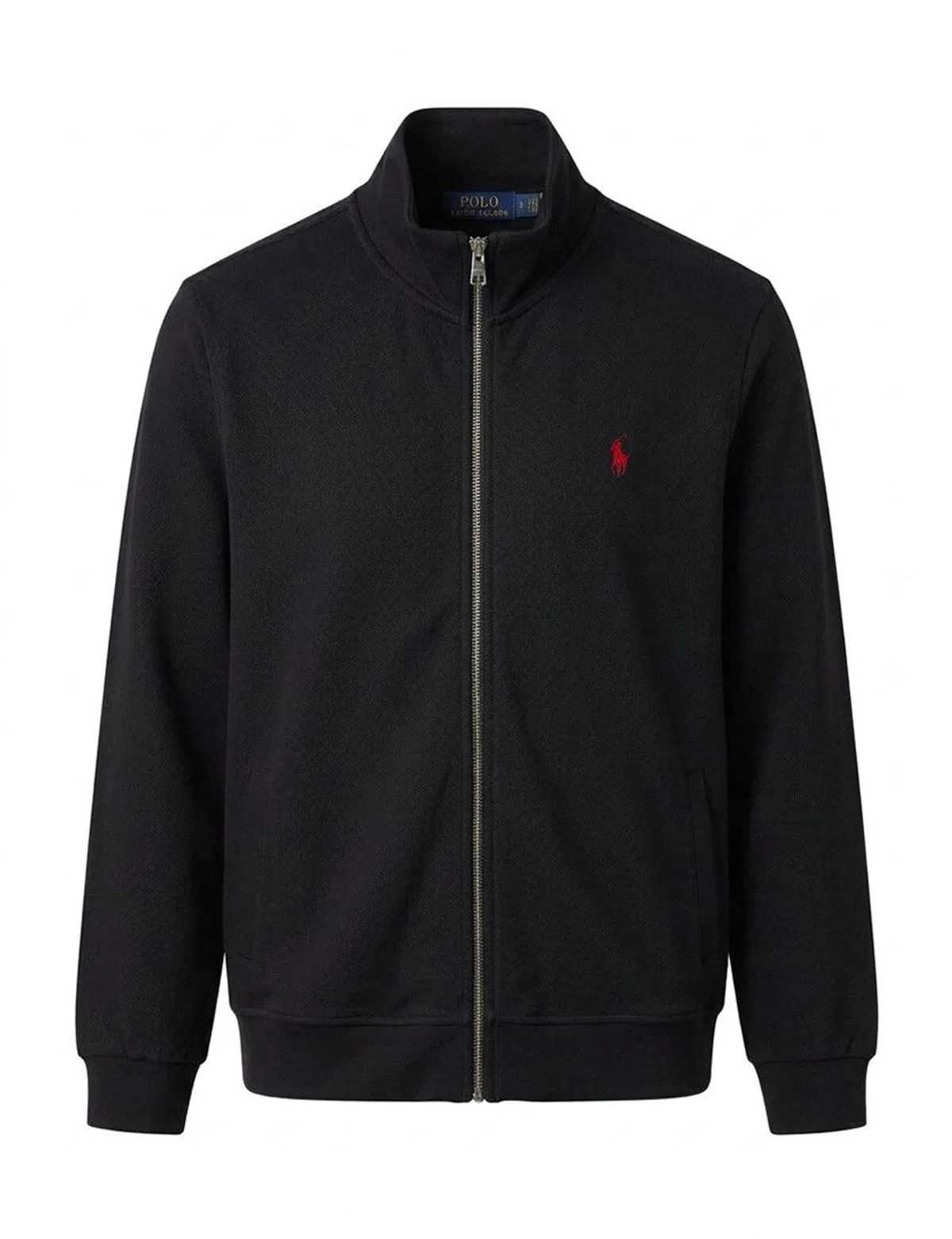 Knitted coat with zip Black