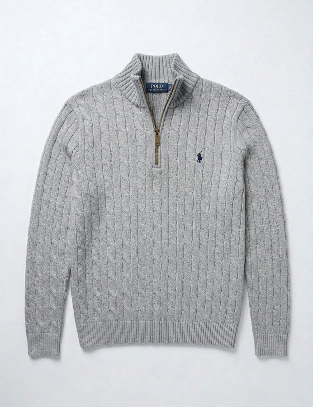Pull en tricot avec demi-fermeture Éclair Gris