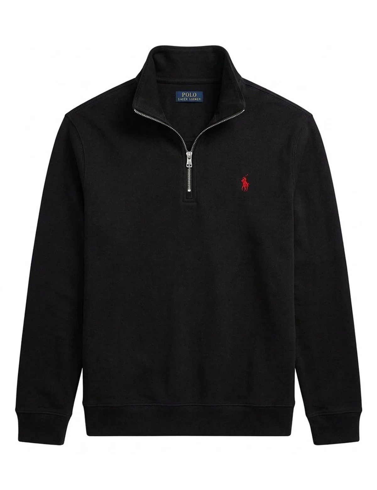 Knitted sweater with half zipper Black