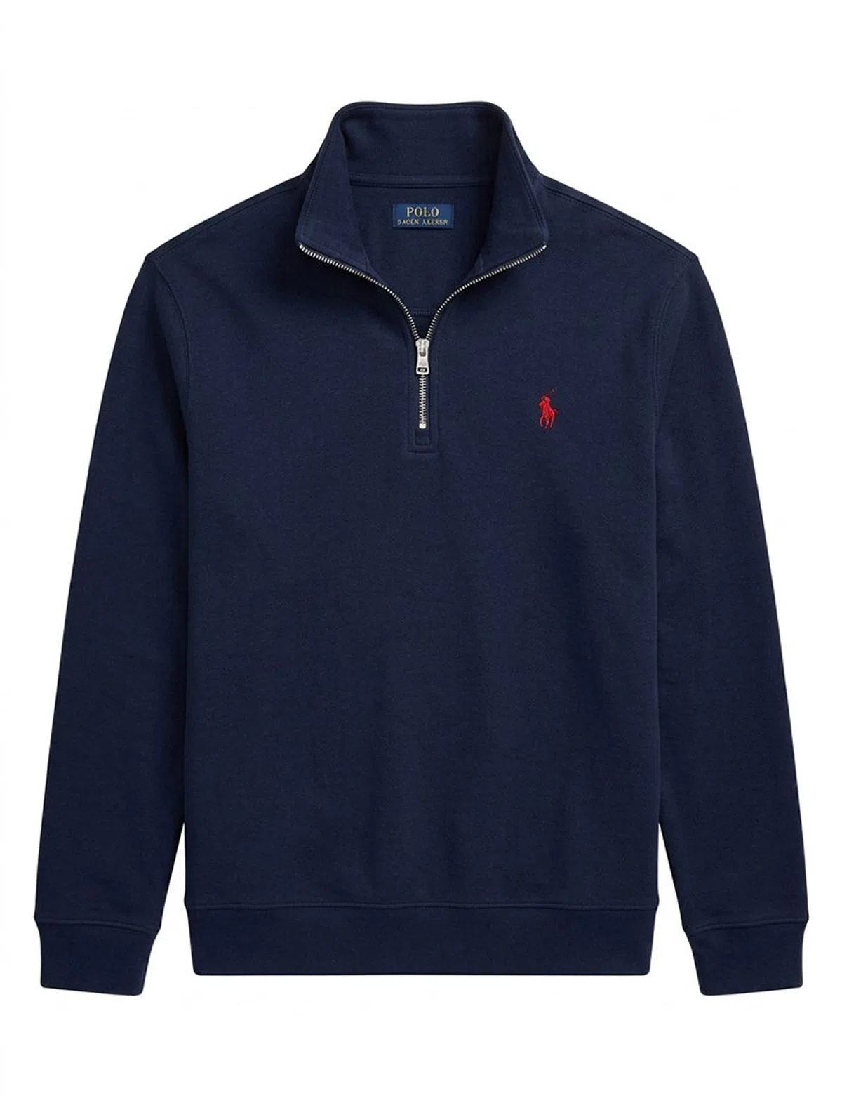 Knitted sweater with half zip Navy Blue