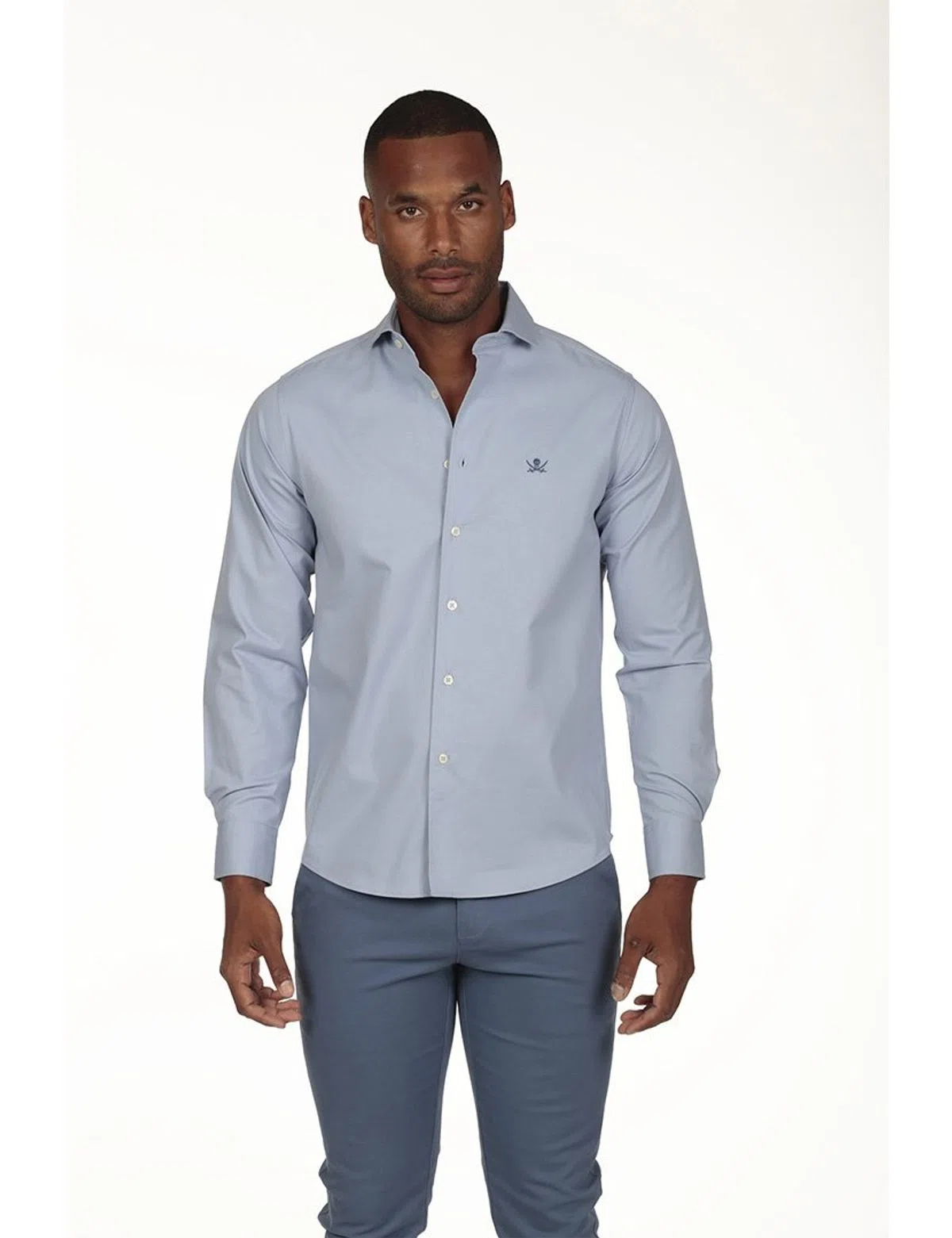 Chemise Gabardine Régulière Bleue