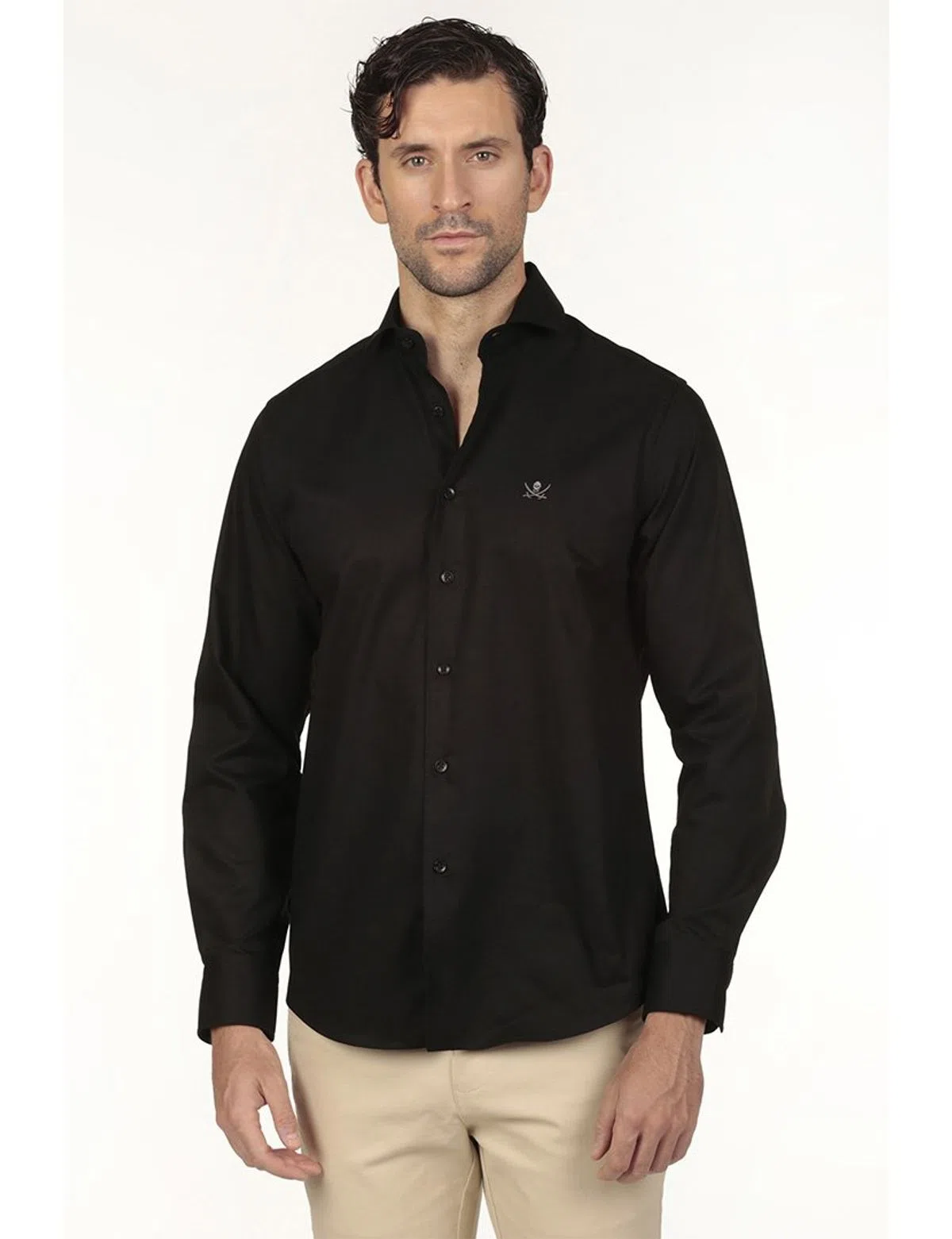 Camisa Gabardina Regular Preto