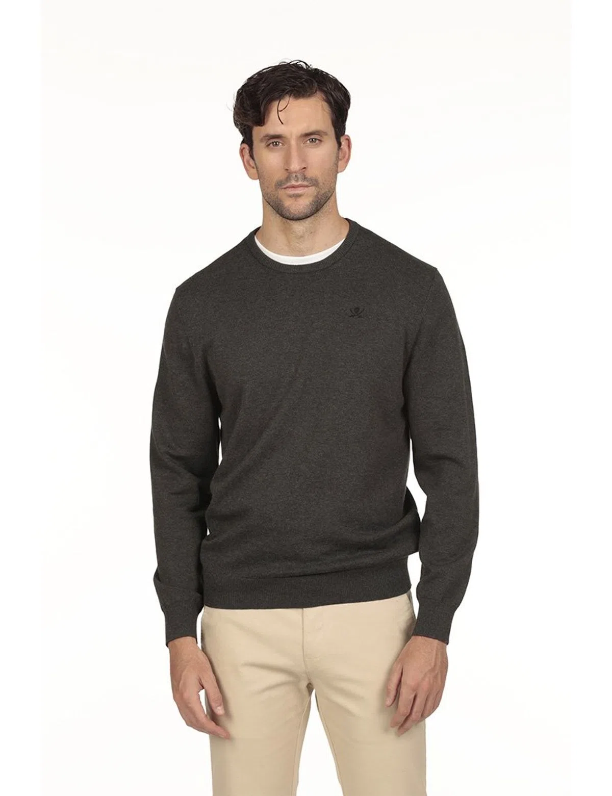 Camisola gola Regular Cinzento escuro