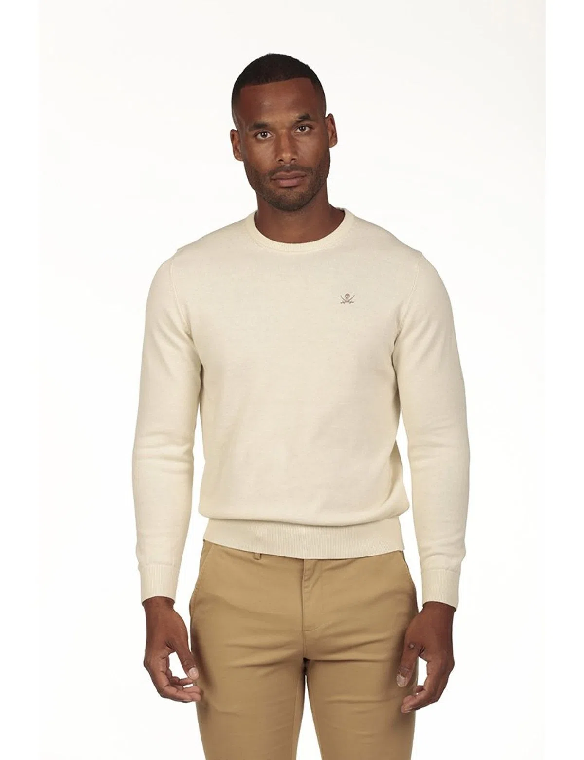 Regular Neck Beige Sweater