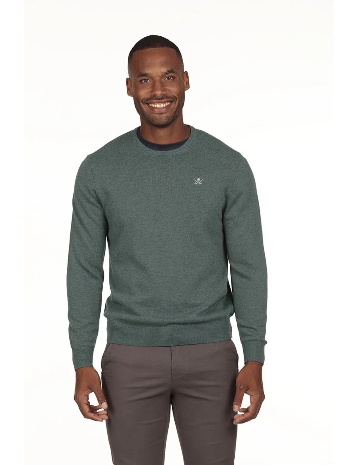 Regular Neck Green Sweater