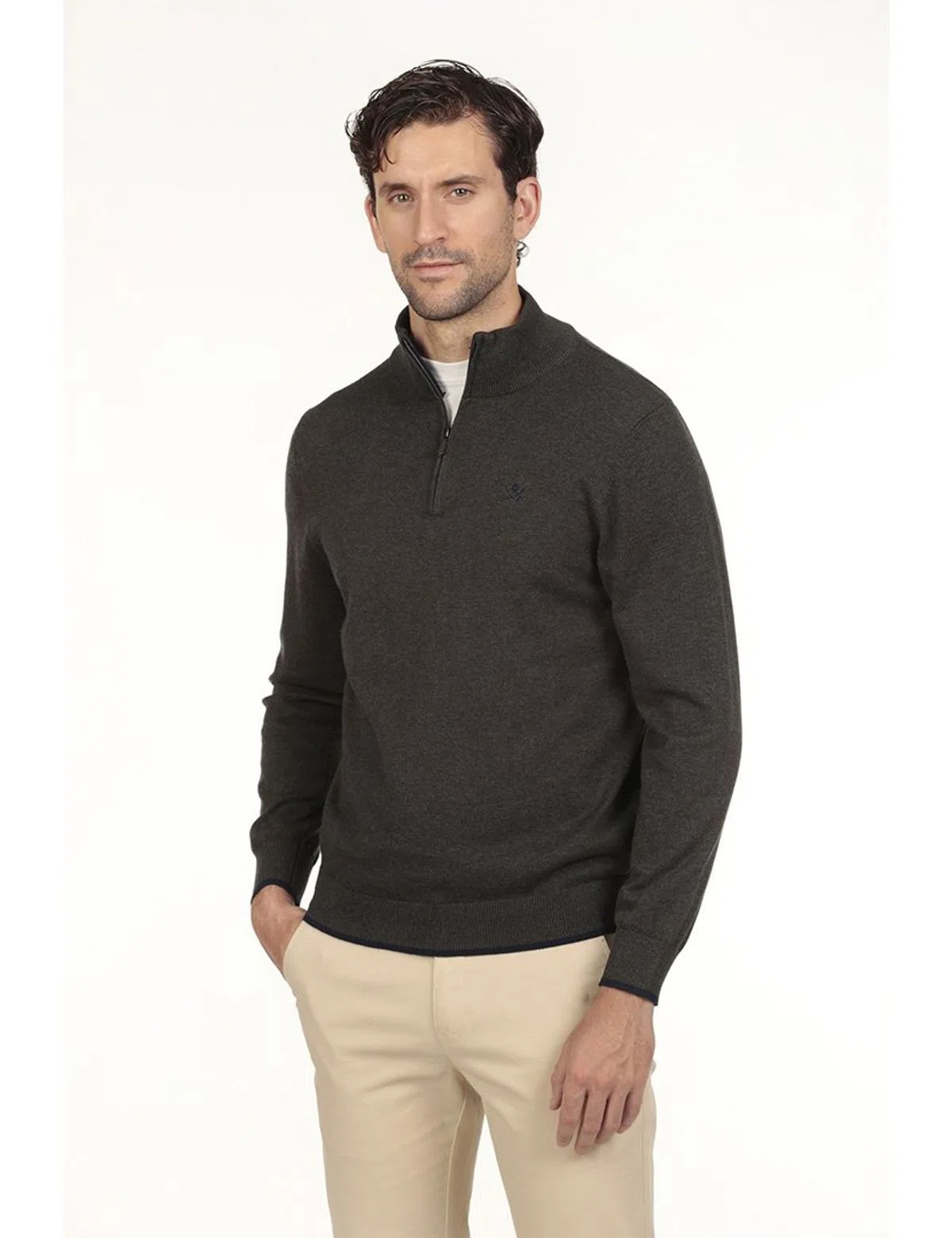 Regular Half-Zip Sweater Dark Grey